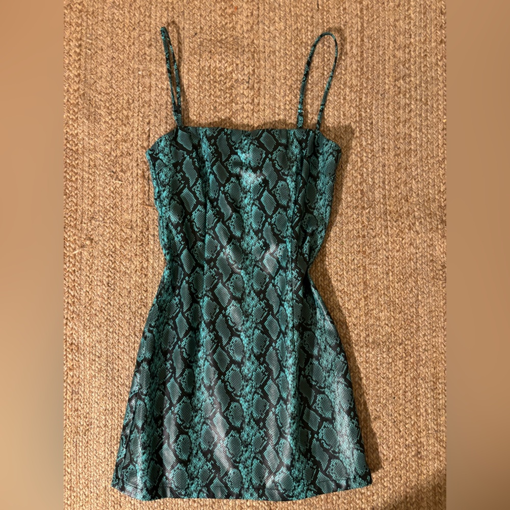 Tiger Mist Faux Leather Mini Dress